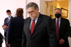 Former Trump attorney general Bill Barr gives evidence before the Jan 6 committee