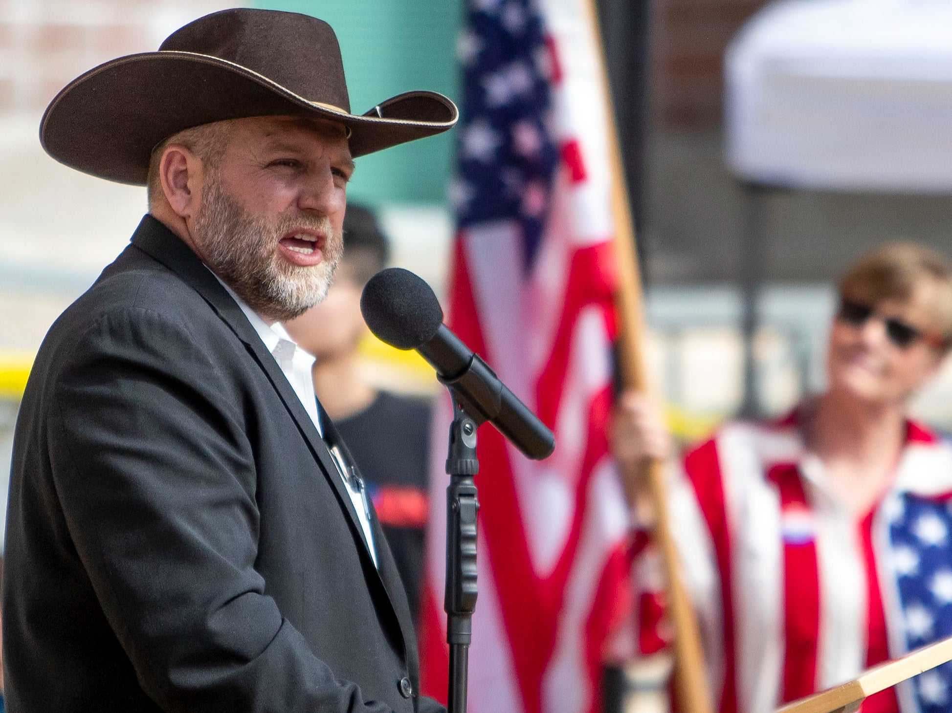 Ammon Bundy, who is running for governor in Idaho, was arrested on suspicion of misdemeanor trespassing at St Luke’s Meridian Medical Centre in Meridian, west of Boise, on Saturday
