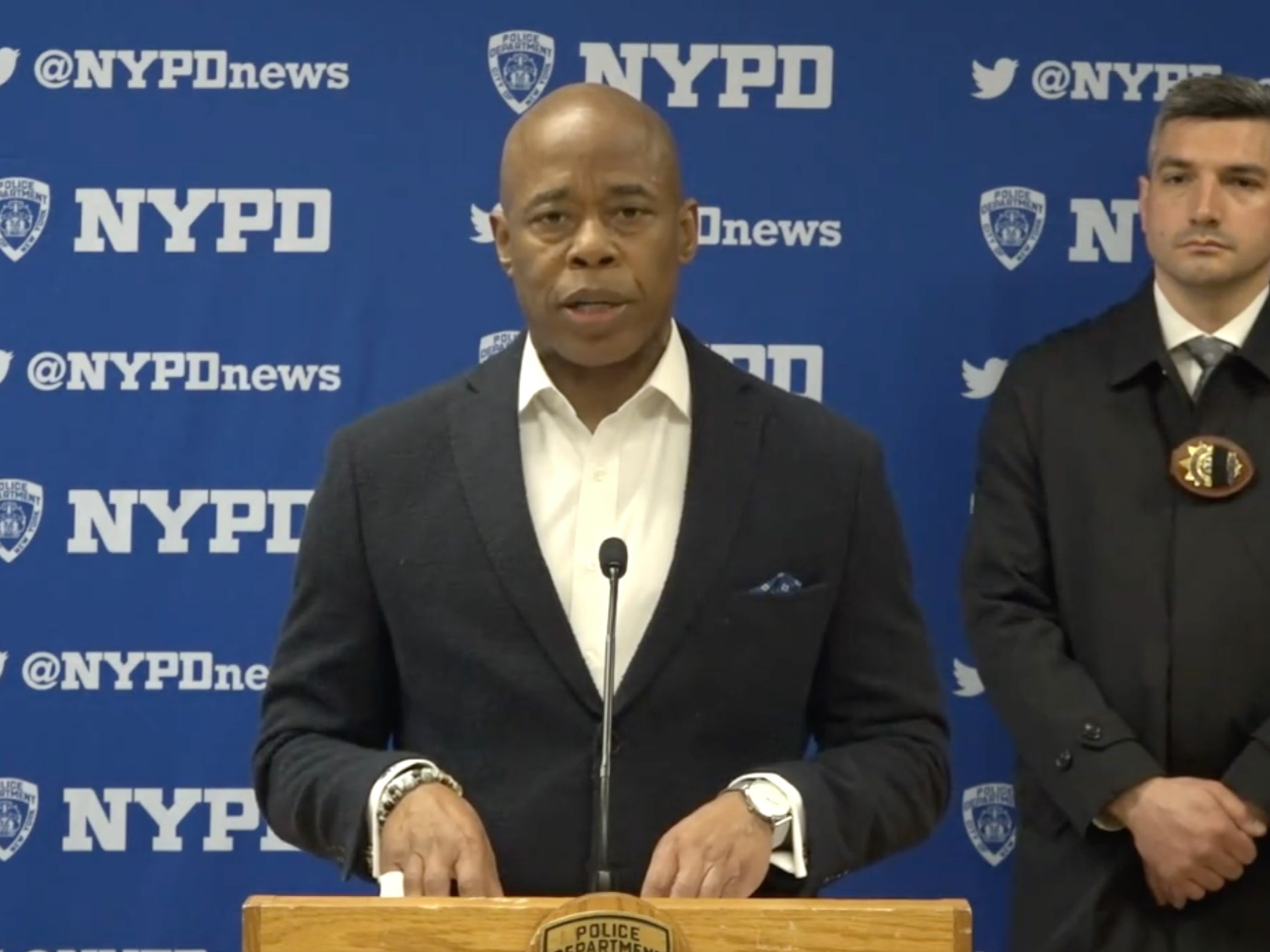 New York mayor Eric Adams addressed shootings targeting the homeless on Saturday