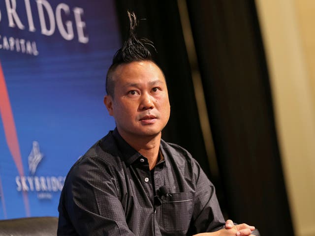 <p>Tony Hsieh, former CEO of Zappos, in 2017</p>