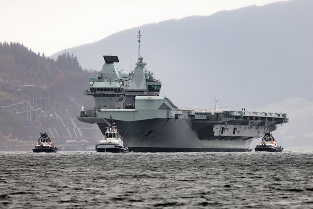 HMS Queen Elizabeth has returned to the Firth of Clyde (Royal Navy/PA)