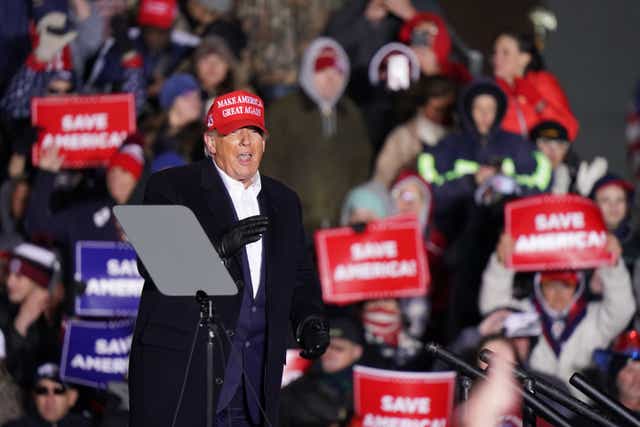 <p>Former US President Donald Trump leaves the stage at the end of a recent rally in South Carolina </p>