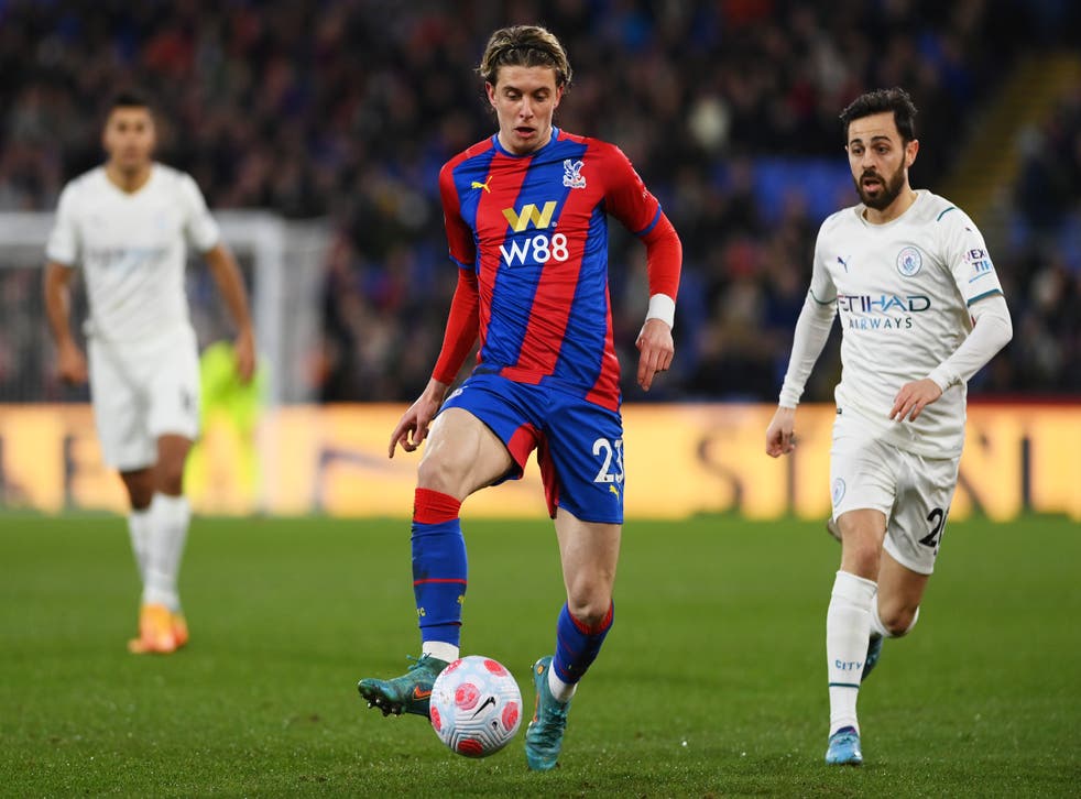<p>Conor Gallagher on the ball for Crystal Palace</p>