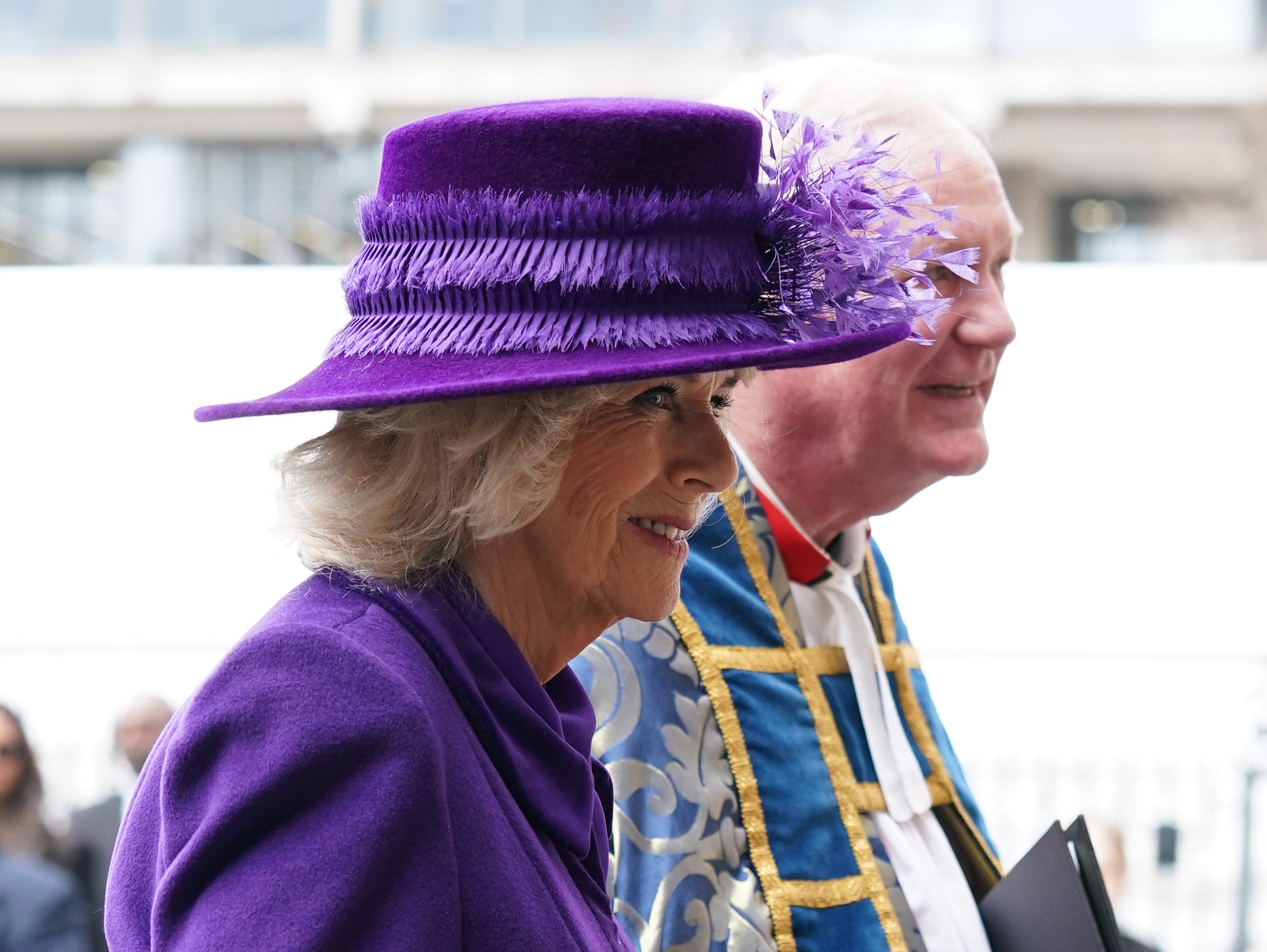 The Duchess of Cornwall arriving at the Commonwealth Service (Yui Mok/PA)