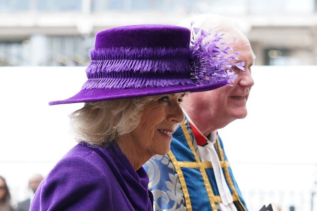 The Duchess of Cornwall arriving at the Commonwealth Service (Yui Mok/PA)