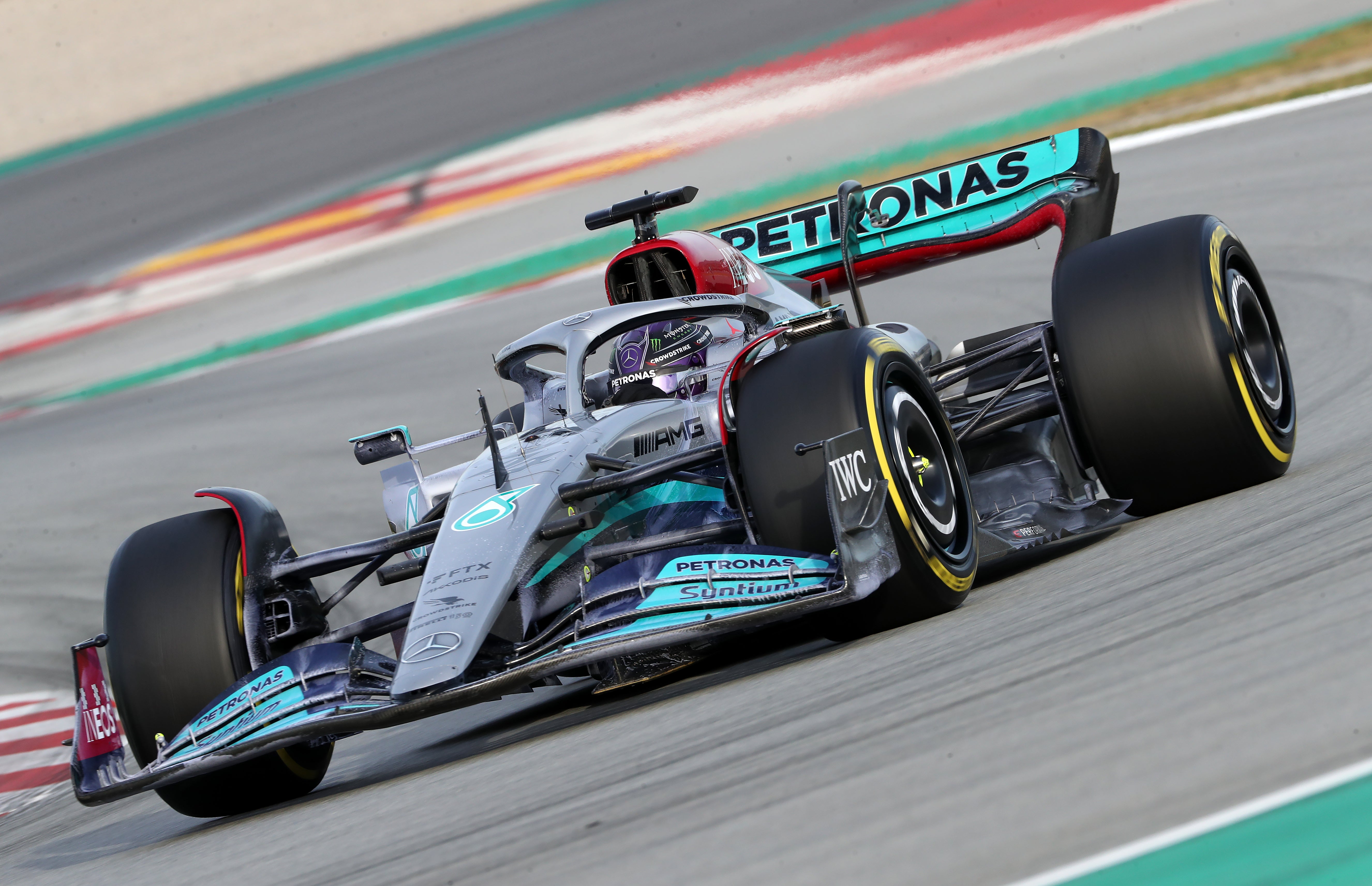 Mercedes driver Hamilton in action during pre-season testing (Bradley Collyer/PA)