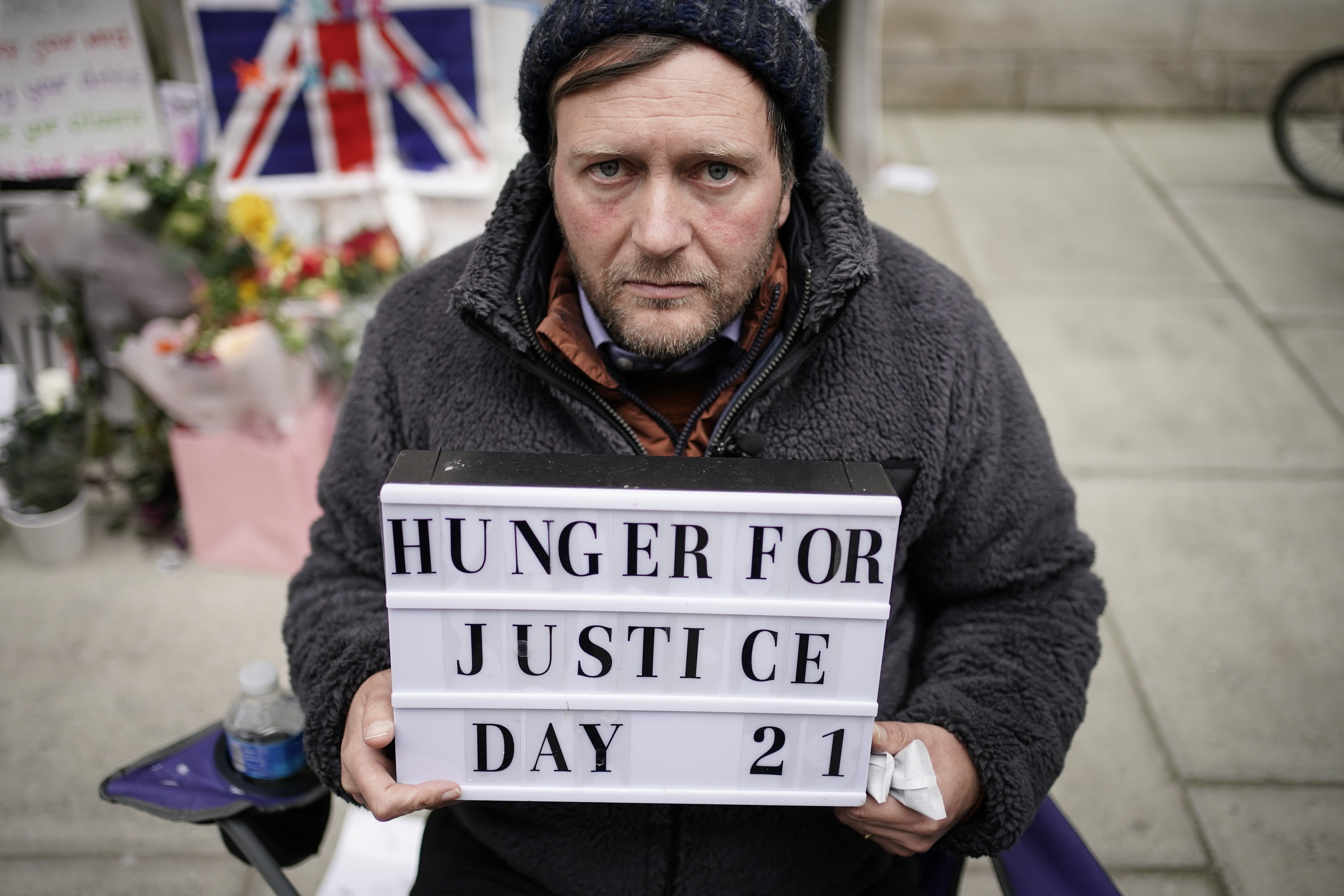 Richard Ratcliffe ended his hunger strike in central London outside the Foreign, Commonwealth and Development Office (PA)