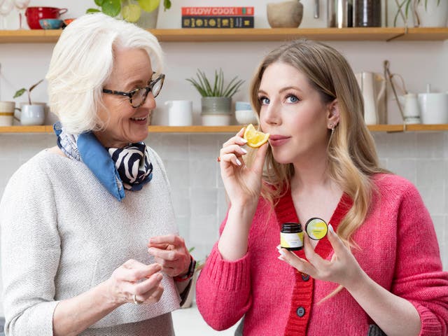 <p>Katherine Ryan and Chrissi Kelly test recipes from the new limited-edition ‘Flavour Saviour' kit, created by meal kit retailer Gousto and smell loss experts AbScent, London</p>