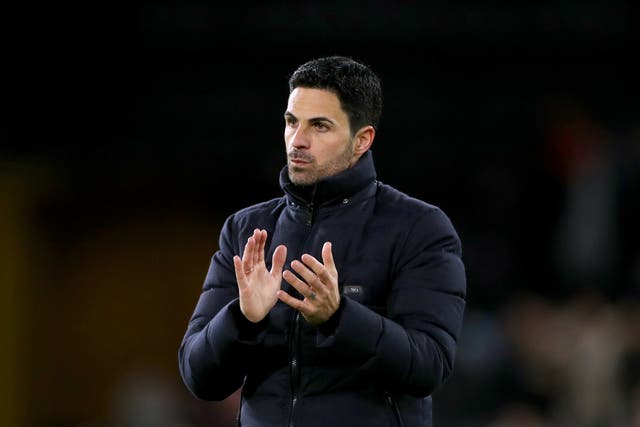 Mikel Arteta has backed Arsenal to deal with the pressure of being favourites for a top-four finish (Bradley Collyer/PA)