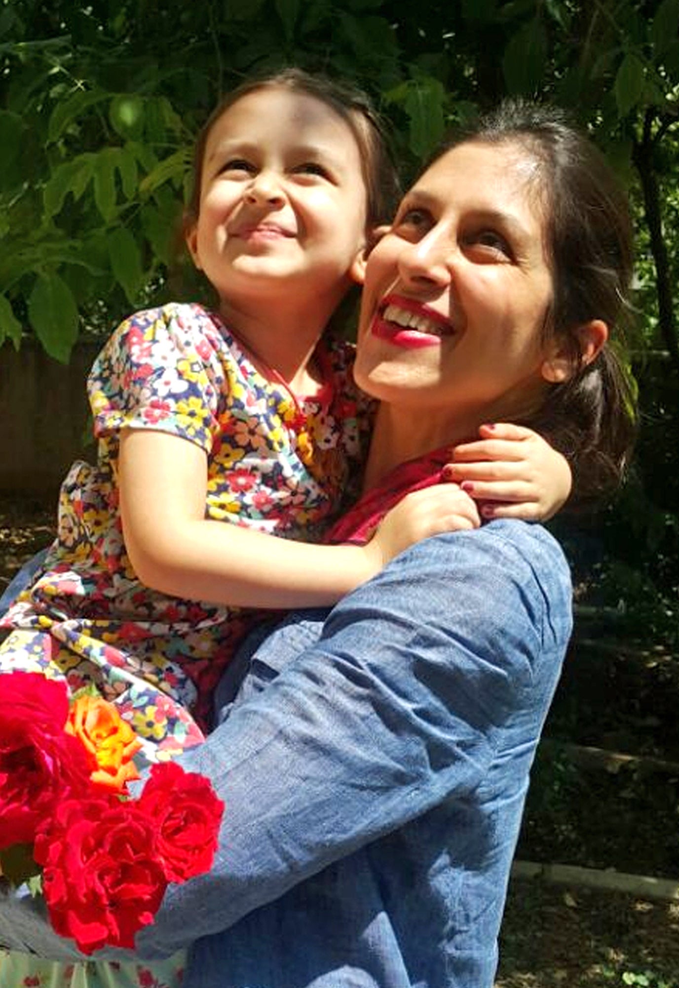 Zaghari-Ratcliffe with her daughter Gabriella in 2018, while Gabriella was living with her grandparents in Tehran