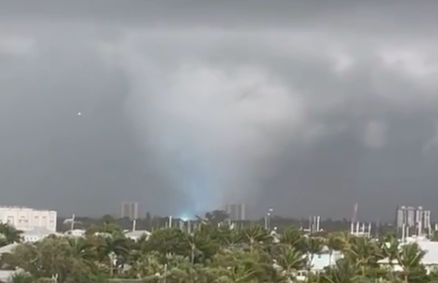 <p>A waterspout spun into a tornado in Florida this weekend leaving beachgoers running for cover</p>