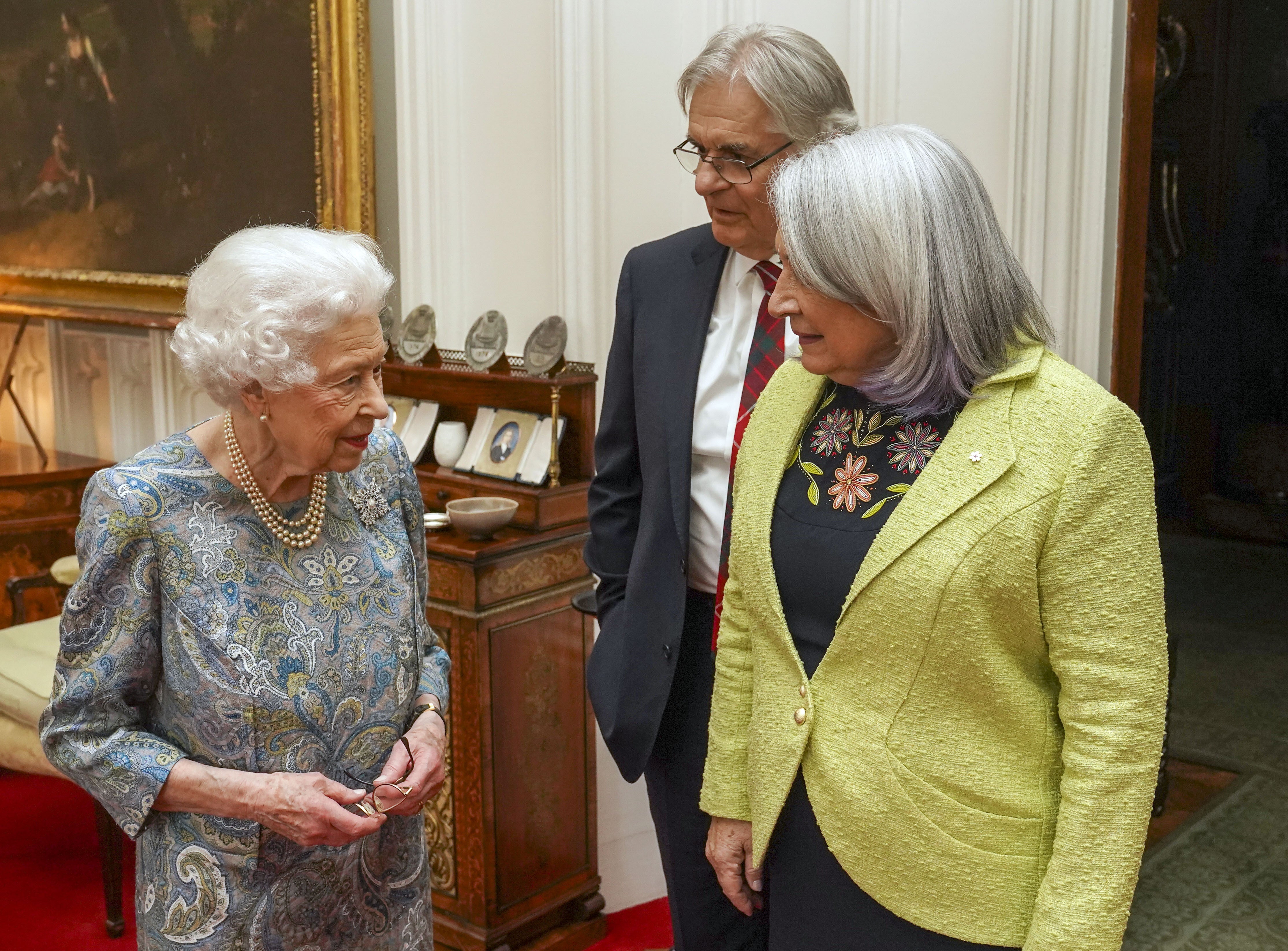 The Queen welcomes Canada’s Governor General Mary Simon (Steve Parsons/PA)
