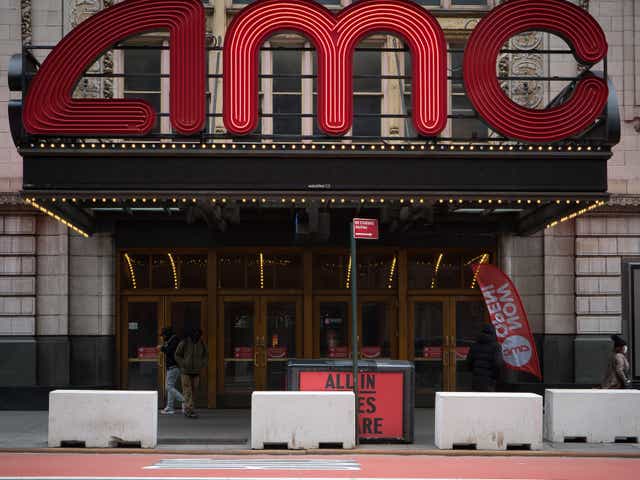 <p>An AMC movie theatre in New York City</p>