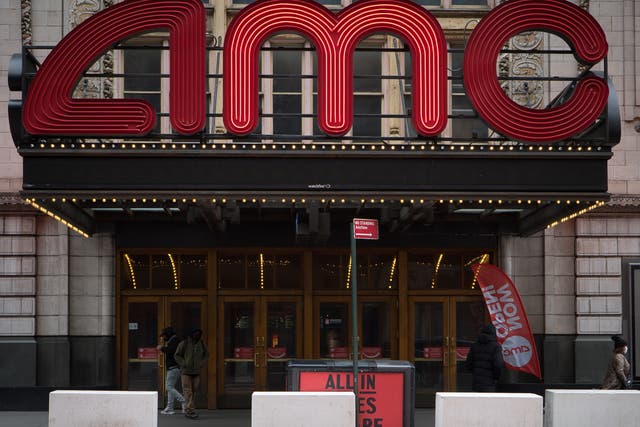 <p>An AMC movie theatre in New York City</p>