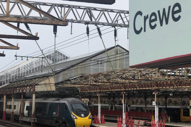 <p>Crewe change: Avanti West Coast train to London at the Cheshire station</p>