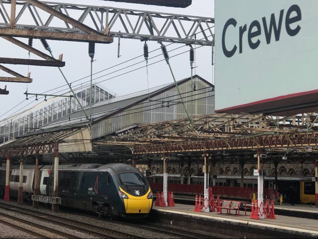 <p>Crewe change: Avanti West Coast train to London at the Cheshire station</p>