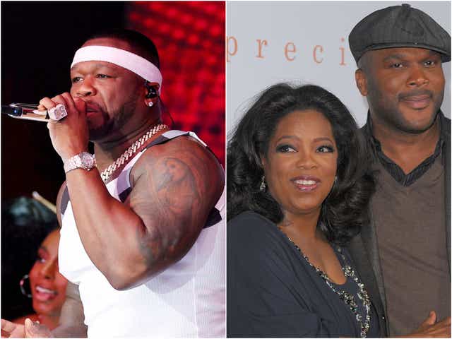 <p>50 Cent, Oprah Winfrey, and Tyler Perry</p>