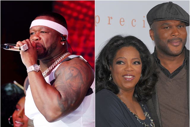 <p>50 Cent, Oprah Winfrey, and Tyler Perry</p>