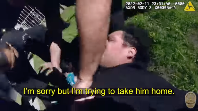 <p>Police body camera footage of officers chasing Josue Huerta on 11 Feburary, 2022. Huerta was holding a baby during the encounter, whose skull was fractured as a result. </p>