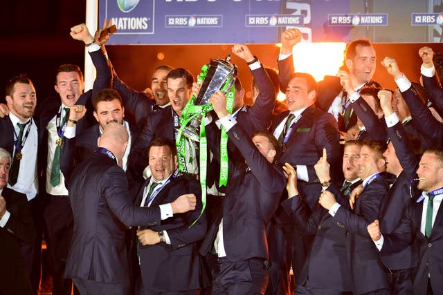 <p>Ireland won the Six Nations title at Murrayfield in 2015</p>