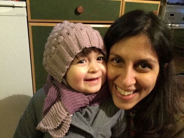 Nazanin Zaghari-Ratcliffe and her daughter Gabriella pose for a photo in London in February 2016.