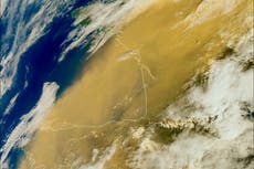 Satellite images show massive Saharan dust storm engulfing western Europe