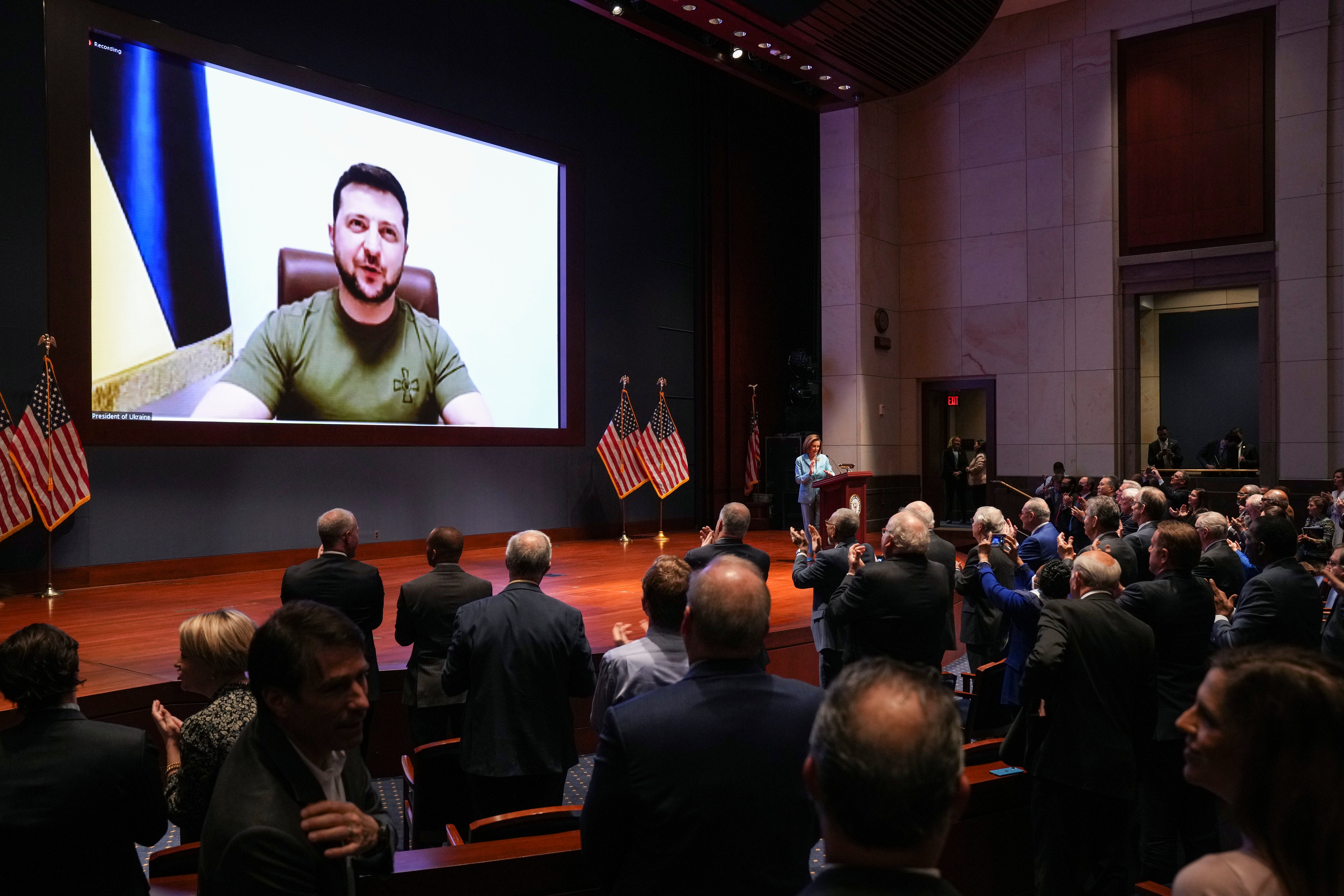 <p>President Volodymyr Zelensky speaks to US lawmakers in a wartime address</p>