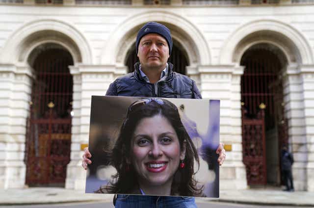 Nazanin Zaghari-Ratcliffe’s husband Richard Ratcliffe outside the Foreign Office in London (Steve Parsons/PA)