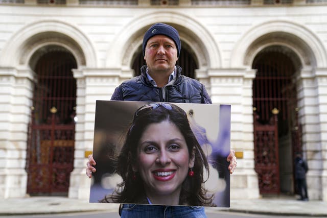 Nazanin Zaghari-Ratcliffe’s husband Richard Ratcliffe outside the Foreign Office in London (Steve Parsons/PA)