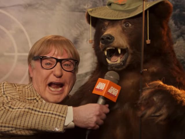 <p>Mike Myers in the trailer for ‘The Pentaverate'</p>