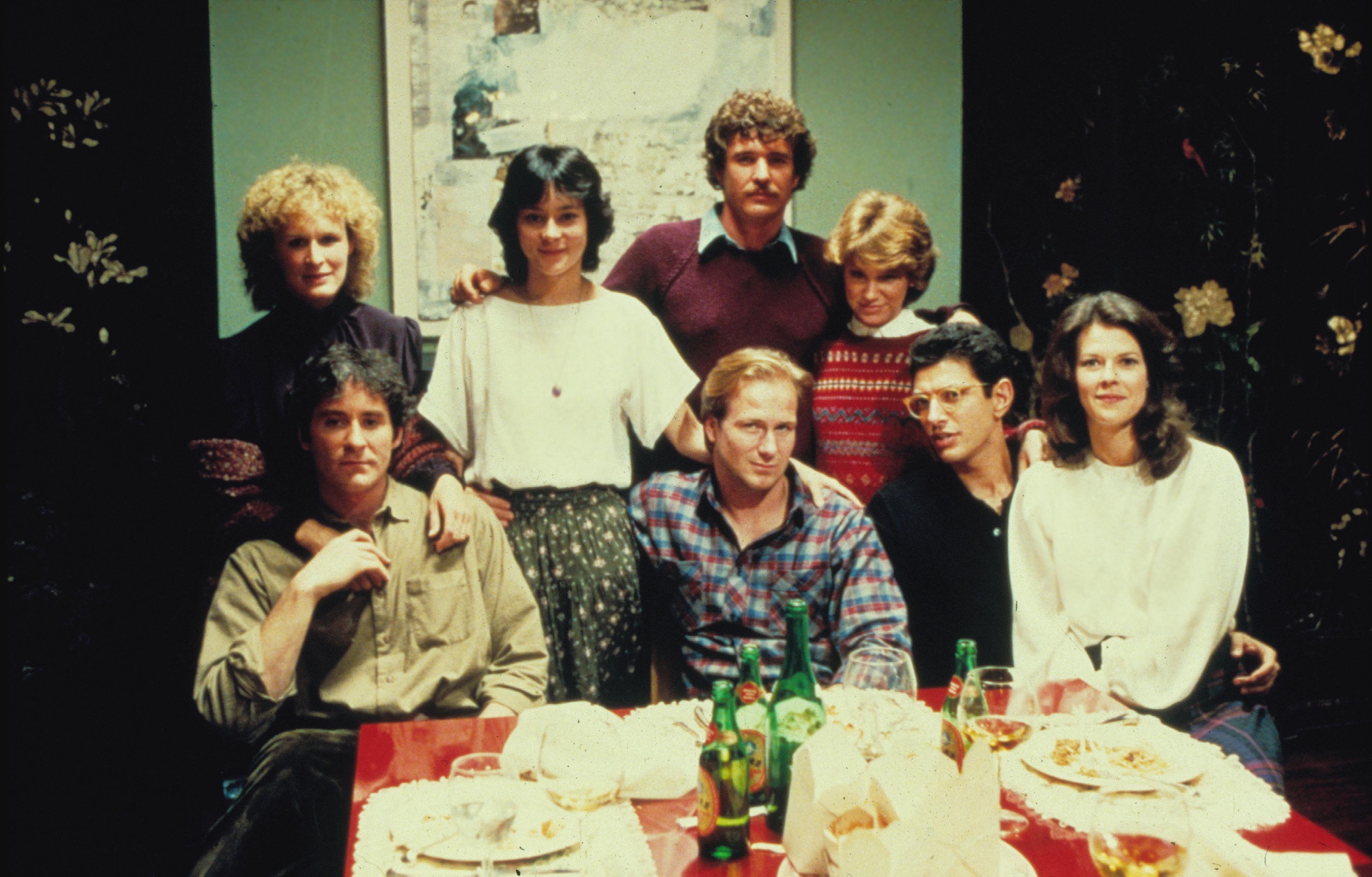 Friends forever: Glenn Close, Meg Tilly, Tom Berenger, Mary Kay Place, Kevin Kline, William Hurt, Jeff Goldblum and JoBeth Williams in ‘The Big Chill’ (1983)