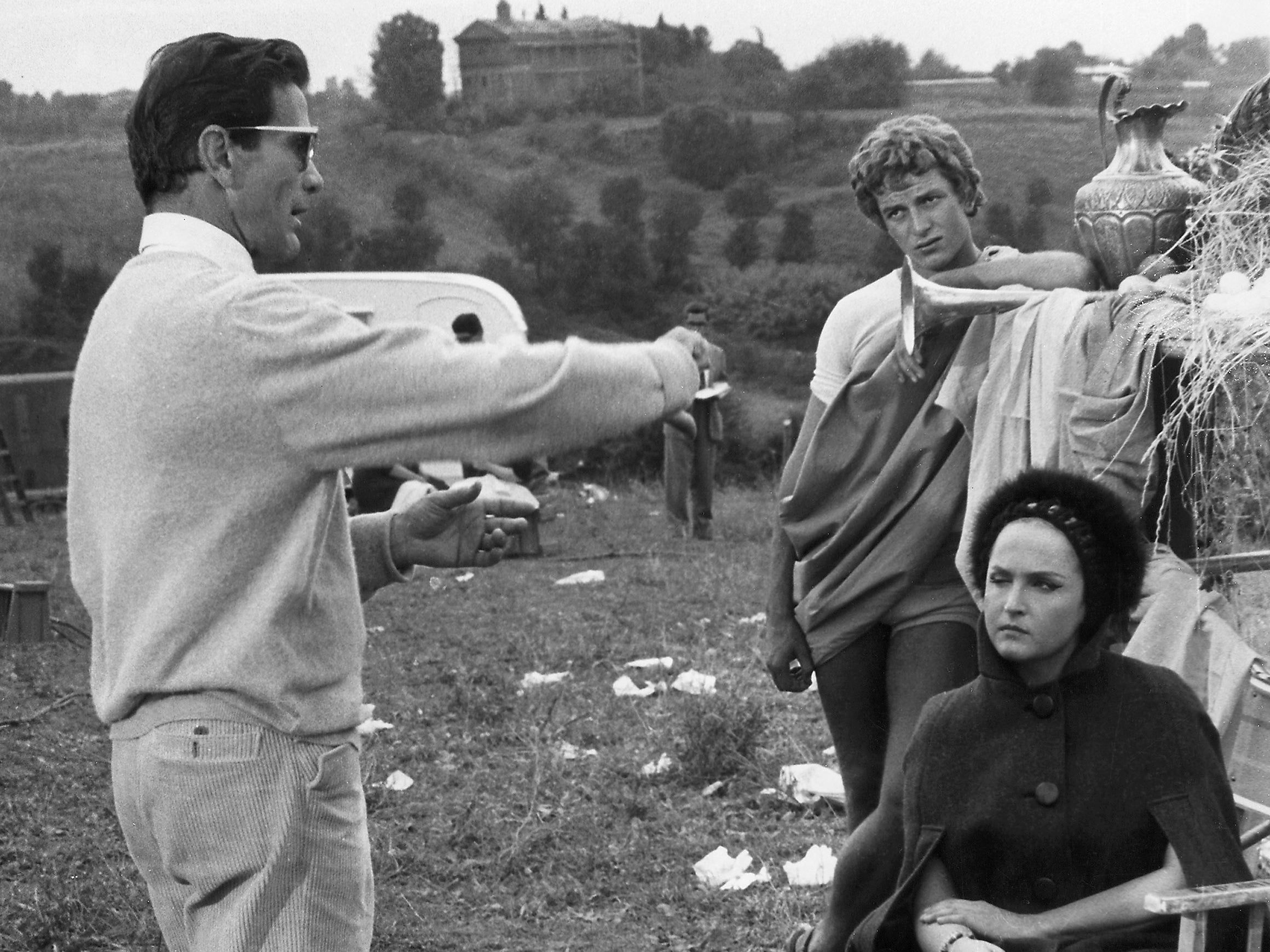 Pasolini during the 1962 shooting of the movie ‘La Ricotta’ with Italian actress Laura Betti