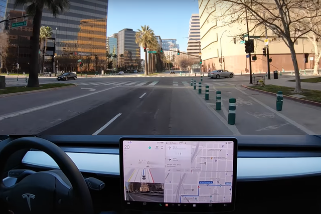 <p>Tesla Model 3 crashes into shoulder pylons in Full Self-Driving mode</p>