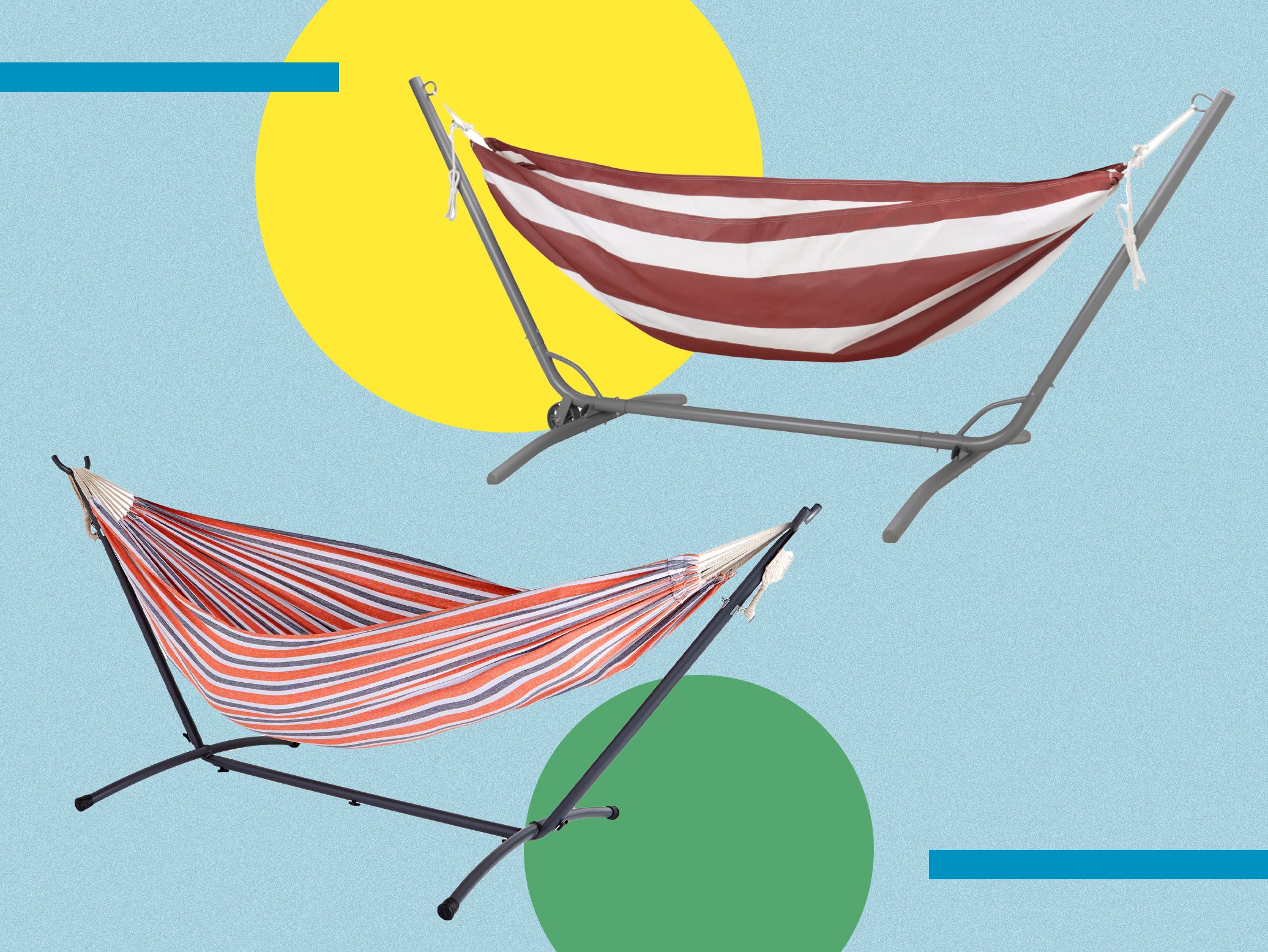 Whether hanging between trees or on its own stand, a hammock is the ideal garden addition