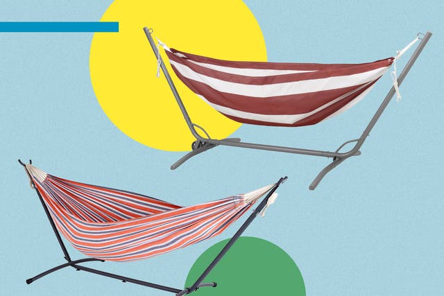 <p>Whether hanging between trees or on its own stand, a hammock is the ideal garden addition</p>