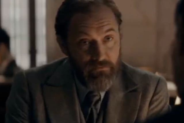 <p>Jude Law as Dumbledore in the new Fantastic Beasts film</p>