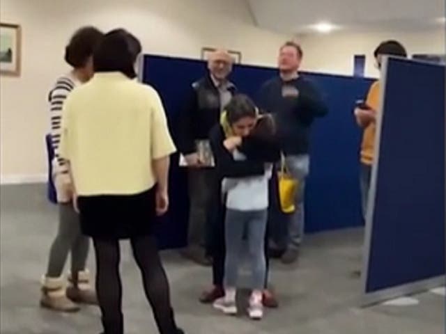 <p>British-Iranian aid worker Nazanin Zaghari-Ratcliffe hugs her seven-year-old daughter Gabriella as she arrives in the UK after being detained in Iran for six years</p>