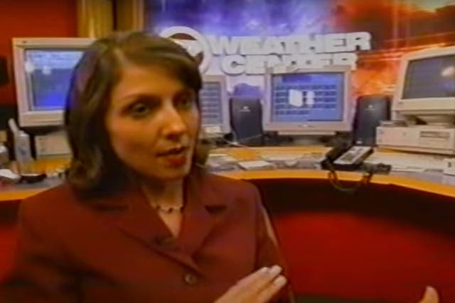<p>Mish Michaels while a presenter for The Weather Channel</p>