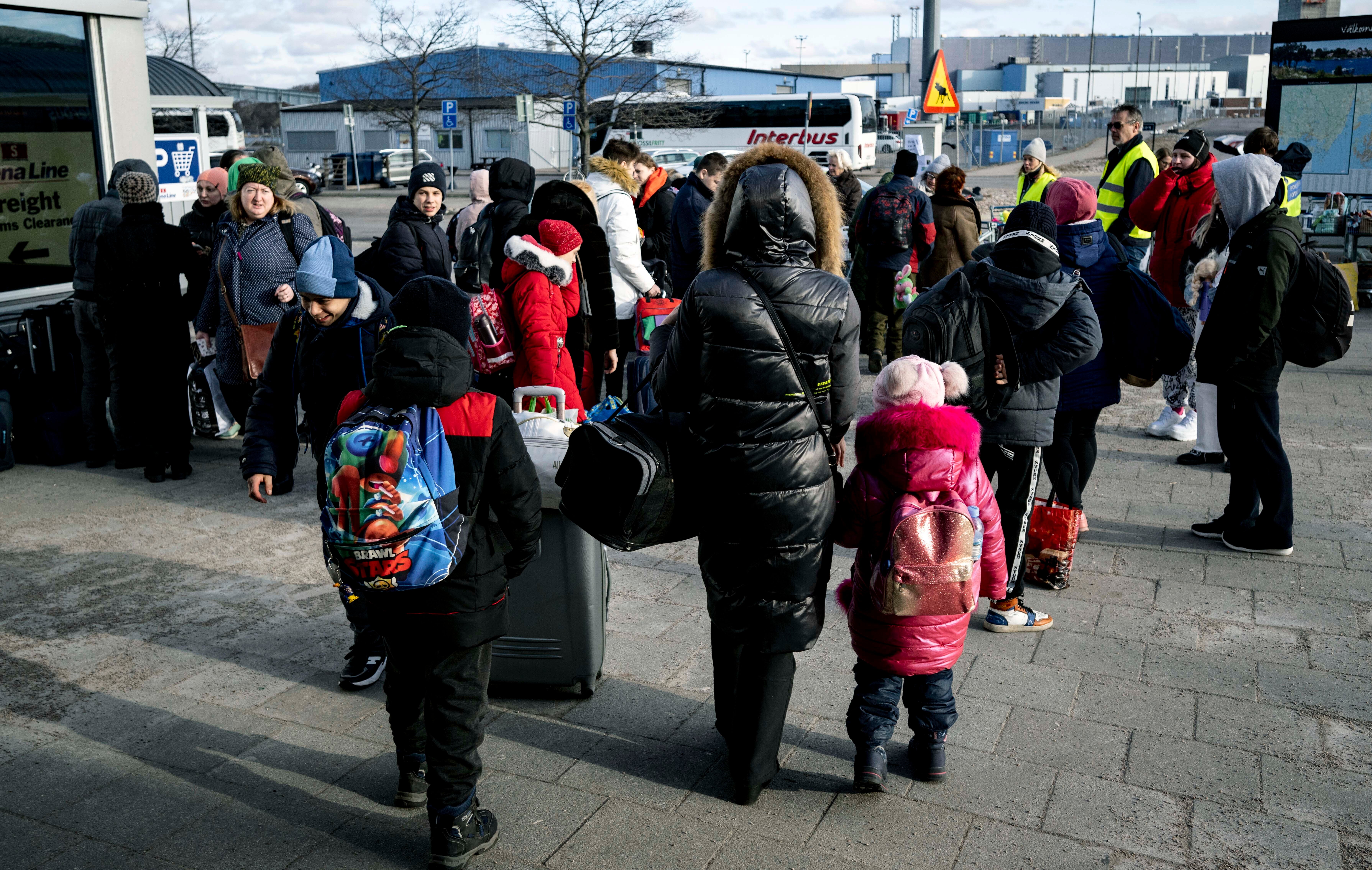 Refugees from Ukraine arrive in Poland (Johan Nilsson/TT News Agency via AP)