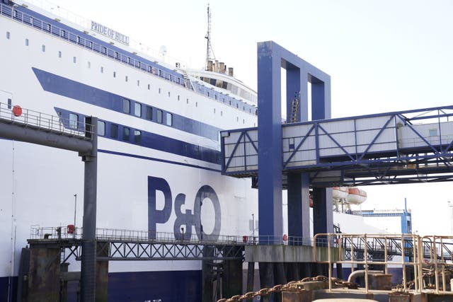 P&O Ferries has fired 800 seafarers as it is ‘not a viable business’ in its current state (Danny Lawson/PA)