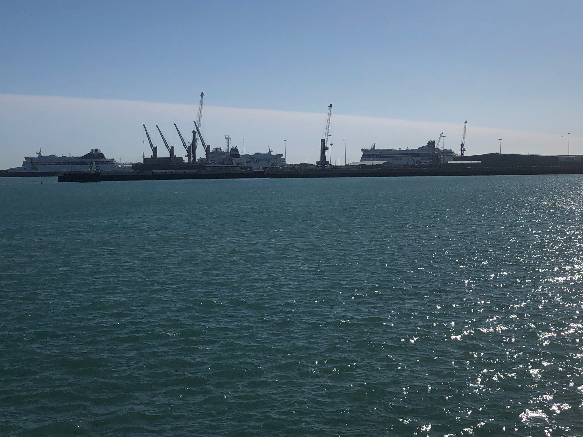 Tied up: P&O Ferries vessels at the cruise terminal at Dover