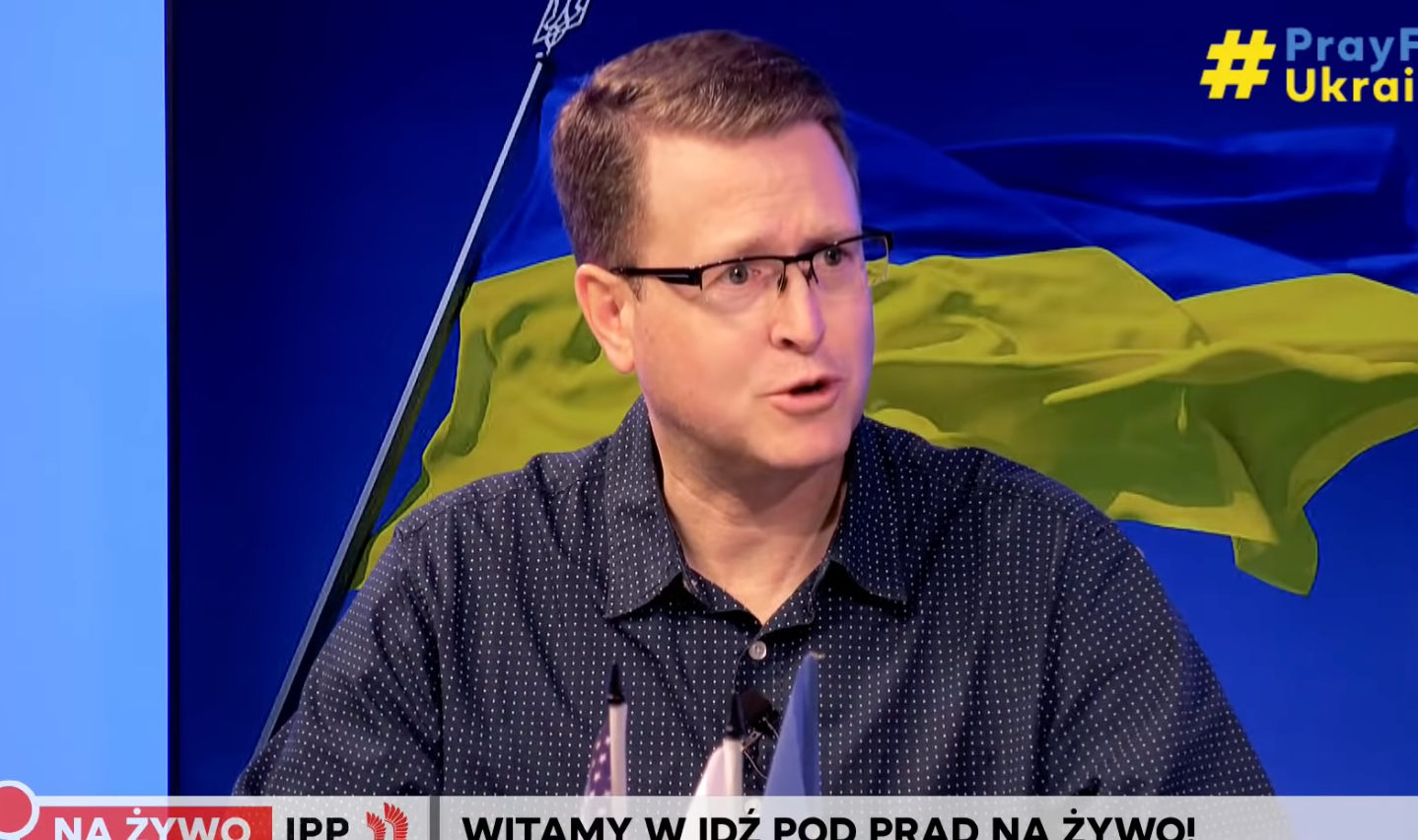 Former Washington state Rep Matt Shea appearing on Polish TV to explain his attempt to bring 63 Ukrainian orphans to the US