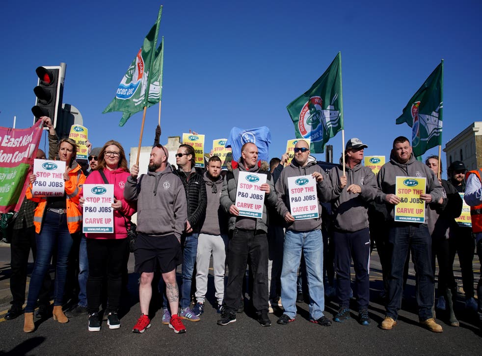 Unions threaten legal action over 'shameful' sacking of P&O workers | The Independent
