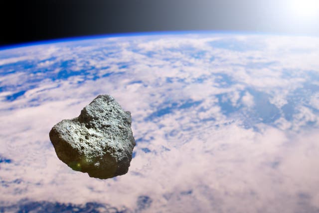 <p>An artists conception of a near Earth asteroid</p>