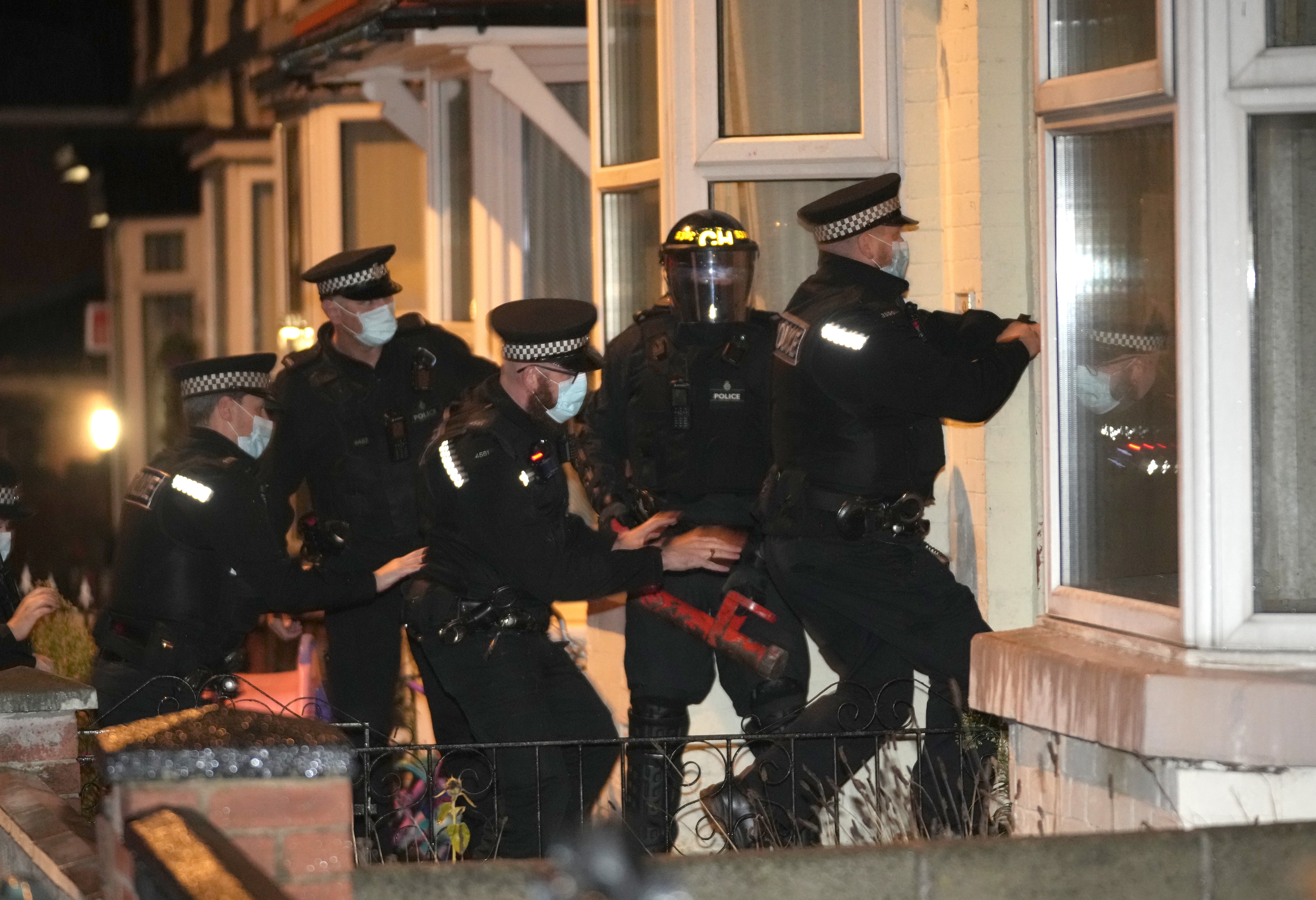 Merseyside Police performing an early morning county lines raid last December