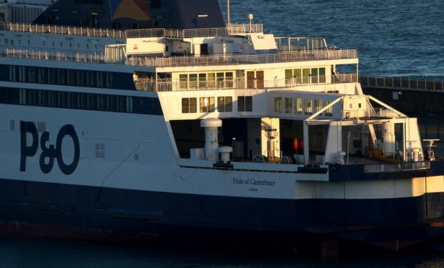 A worker inside the P&O Pride of Canterbury at the Port of Dover (Gareth Fuller/PA)