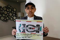 Boy, 12, whose father is on death row in Bahrain sends Lewis Hamilton drawing in hope of support