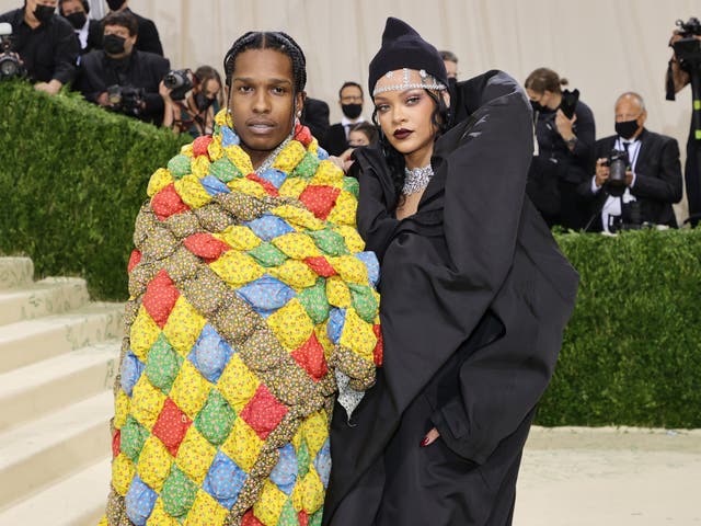 <p>Rihanna and A$AP Rocky at the 2021 Met Gala</p>