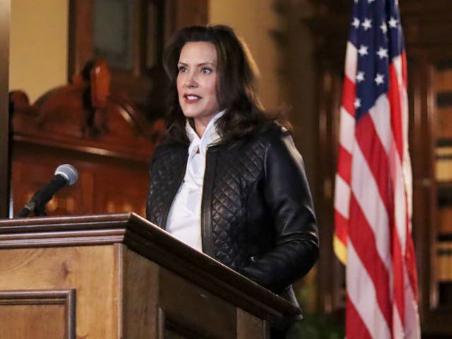 <p>Michigan Governor Gretchen Whitmer describes details of the plot to kidnap her, October 2020</p>