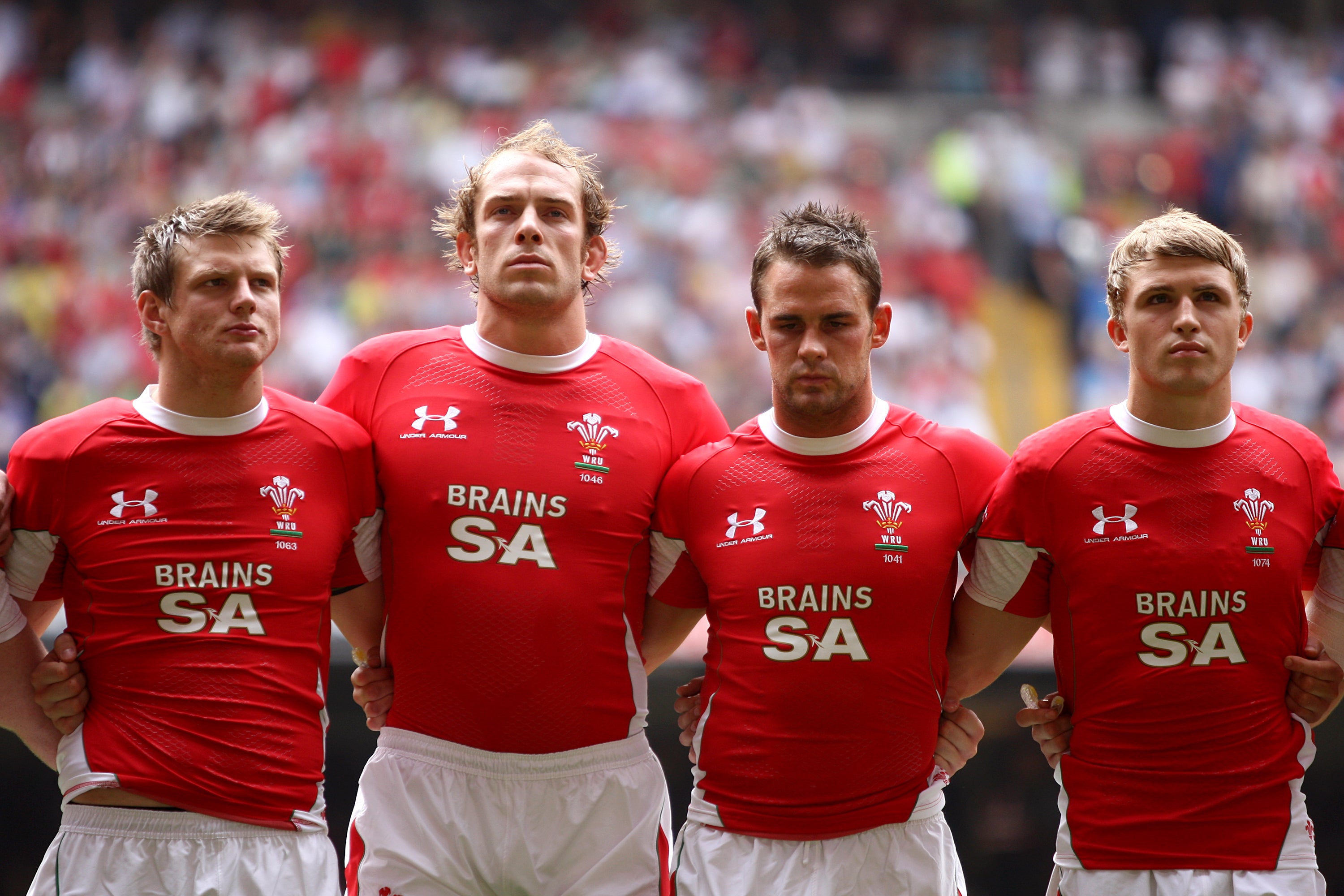 Dan Biggar (left) and Alun Wyn Jones (second left) are set for significant milestones (David Davies/PA)